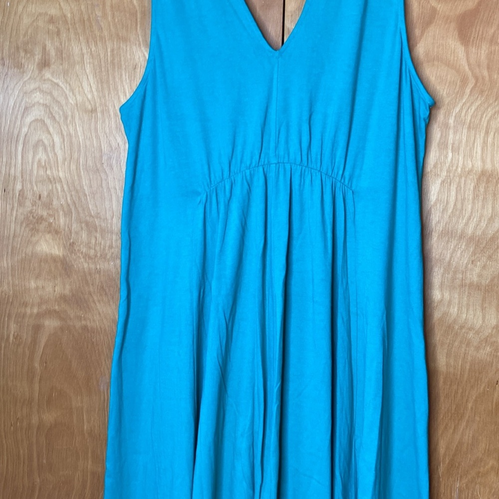 Soft Surroundings V Neck Maxi Green Dress. Size L - Picture 5 of 10